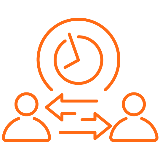 Icon showing 24x7x365 monitoring and response support by dedicated SOC analysts.